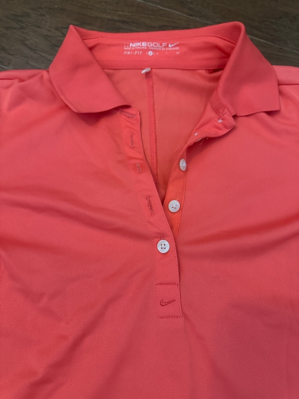 Nike Women’s S Coral Dri-Fit Button Collar Golf Short Sleeve Polo - Picture 4 of 8
